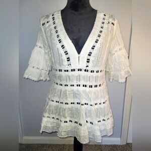 POL Crochet White Lace Women's Top. Size S. NWOT